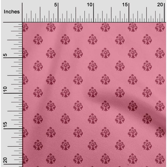 oneOone Cotton Poplin Fabric Floral Block Printed Fabric 1 Yard 56 Inch Wide