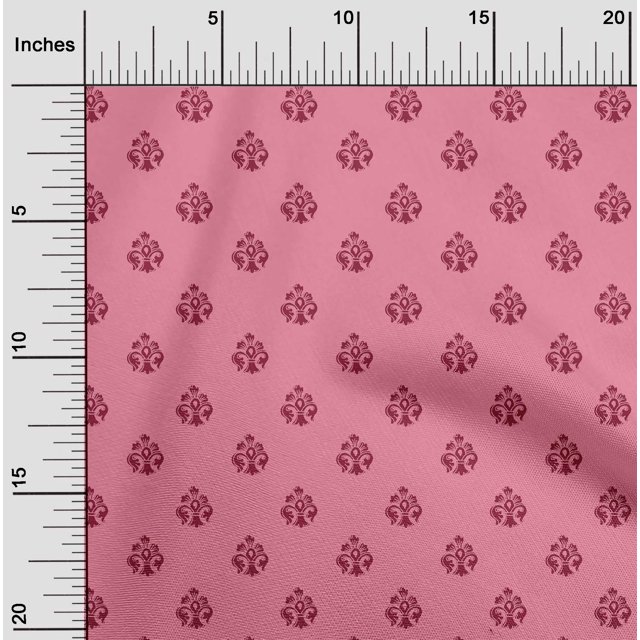oneOone Cotton Cambric Fabric Floral Block Print Fabric BTY 56 Inch Wide