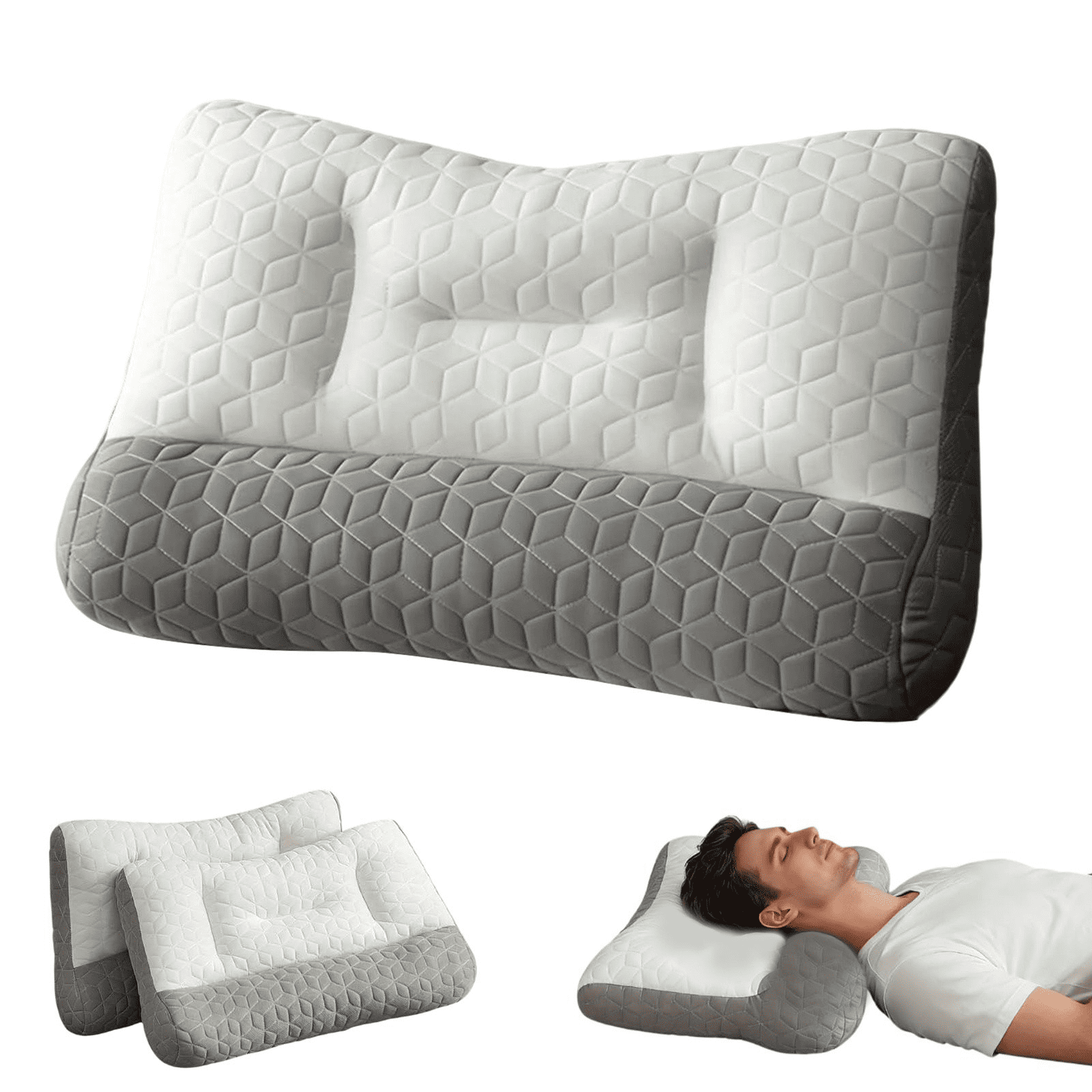 Orthopedic Deep Sleep Pillow, Sleep Apnea Pillow, Sleep Apnea Pillows Ergonomic Pillows for Neck and Shoulder, Side Back Stomach Sleepers