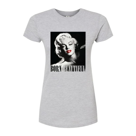 Marilyn Monroe - Pop Culture Icon - Born Beautiful - Juniors Fitted Graphic T-Shirt