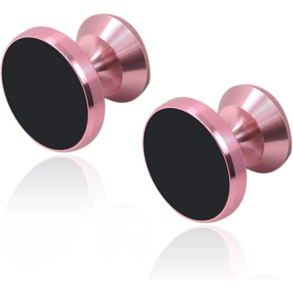 Magnetic Phone Holder 2 Pack Car Phone Mount with Super Sticky Pad and Strong Magnet, 360° Rotation Universal Car Dashboard Phone Holder Car Mount Cell Phone Cradle for All Smartphones Rose Gold