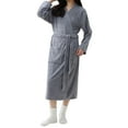 thumbnail image 2 of Womens Short Robe Womens Robes Robe Womens Cute Long Style, Solid Color Robes For Women Womens Summer Robes Grey Bath Robe, 2 of 4