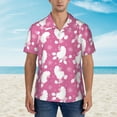 thumbnail image 4 of Daiia Cute Poodle Dog Hawaiian Shirt for Men Gentle Cotton Regular Short Sleeve Casual-Small, 4 of 9