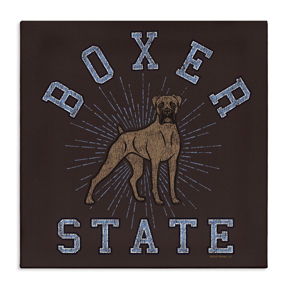 Stupell Industries Vintage Boxer State Novelty & Humor Painting Wrapped Canvas Art Print Wall Art, 17 x 17