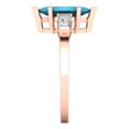 thumbnail image 3 of Three-Stone Engagement Ring for Women - 2ct Simulated Turquoise in 18K Rose Gold Promise Ring, 3 of 6