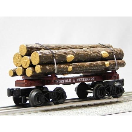 M.T.H. Electric Trains MTH Premier Norfolk Western Skeleton FLATCAR W/LOGS (20)