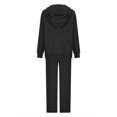 thumbnail image 5 of qolati Women's 2 Piece Outfits 2024 Trendy Long Sleeve Hoodies Sweater and Wide Leg Pants Tracksuit Casual Loose Knitted Sweatsuit Lounge Matching Sets, 5 of 7