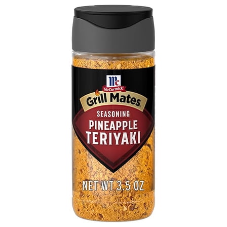McCormick Grill Mates Seasoning, Pineapple Teriyaki, Grilling Seasoning for Adding Savory-Sweet Teriyaki Flavor to Pork, Chicken, or Seafood, 3.5 oz( Pack of 2 )