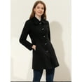 thumbnail image 3 of Abrigo de invierno para mujer Cuello de piel sintética Abrigo largo cálido Negro L, 3 of 6