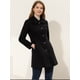 thumbnail image 3 of Abrigo de invierno para mujer Cuello de piel sintética Abrigo largo cálido Negro M, 3 of 6