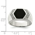 thumbnail image 2 of Sterling Silver Mens Cubic Zirconia and Simulated Onyx Ring - Size 9, 2 of 2