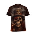 thumbnail image 2 of LAOLIUSN Men's 3D Skull Graphic T Shirt, All Over Print Short Sleeve Crewneck Tee, 88% Polyester 12% Spandex, Casual Novelty Streetwear Tops, S-4XL, 2 of 7