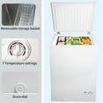 thumbnail image 4 of 3.5 cu.ft Chest Freezer with Removable Storage Basket, Top Open Door Freezing Machine for Home and Kitchen/Dorm/Bar/Office, 4 of 8