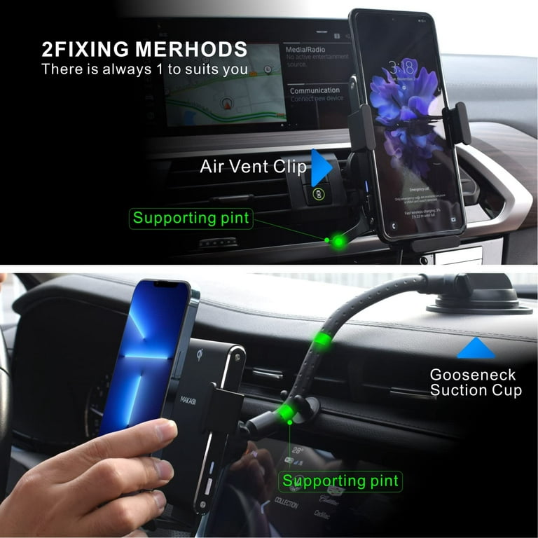 Dual Coil Auto-clamping C36 15w Fast Charging Phone Mount For Samsung  Galaxy Z Flip 4 Iphone Cooling Fan Wireless Car Charger