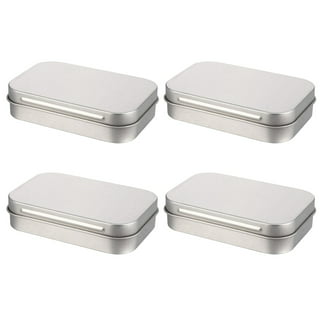 4PCS Black Empty Metal Tin Boxes Portable Mini Storage Case with