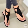 thumbnail image 4 of Sandalias de mujer informales con punta plana y hebilla de una palabra, ropa exterior, sandalias de talla grande para mujer, 4 of 4