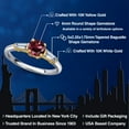 thumbnail image 2 of Gem Stone King 10K Two Tone Gold Red Rhodolite Garnet and Lab Grown Diamond Engagement Ring for Women | 1.30 Cttw | Round 6MM | Gemstone January Birthstone | Size 9, 2 of 6