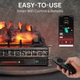 thumbnail image 4 of TURBRO Eternal Flame 30 in. WiFi Infrared Quartz Electric Fireplace Log Heater with Sound Crackling, Realistic Pinewood Logs, Adjustable Flame Colors, Remote Control, Thermostat, Timer, 1500W, Bronze, 4 of 8