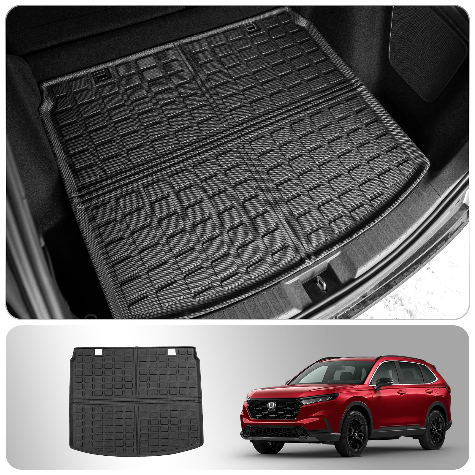 Bomely Cargo Mat Compatible with 2023 2024 Honda CRV Hybrid Cargo Liner Trunk Mat TPE All Weather Trunk Liner Honda CR-V Accessories (Fit Upper Deck, Trunk Mat)