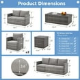 thumbnail image 5 of AECOJOY 7 Pieces Patio Furniture Set with Two Storage Boxes, Outdoor Rattan Conversation Set，All-Weather PE Wicker Sectional Sofa Outdoor Furniture for Garden, Backyard, Deck, Grey Rattan&Grey, 5 of 7
