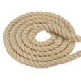 thumbnail image 1 of Uxcell Natural Twisted Cotton Rope 3 Strand Thick Cotton Rope Tug 0.98" x 49.21ft Brown, 1 of 7
