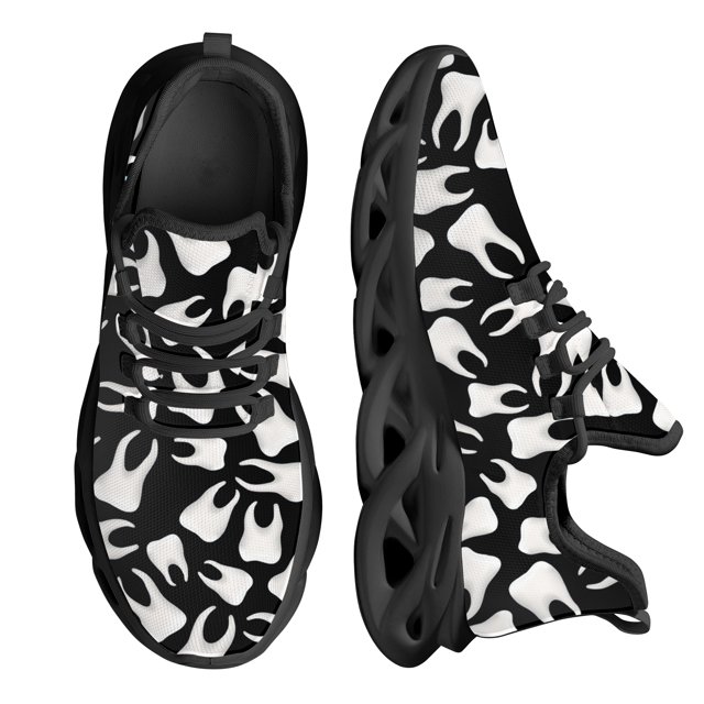 Zapatos casuales para mujer, zapatillas de dentista, zapatos planos de verano con estampado de dientes, zapatos de malla para mujer