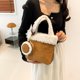 thumbnail image 3 of Bolso de mano a juego para mujer, bolso bandolera de moda para otoño e invierno, bolso retro con cadena bonita, bolso de peluche, 3 of 5