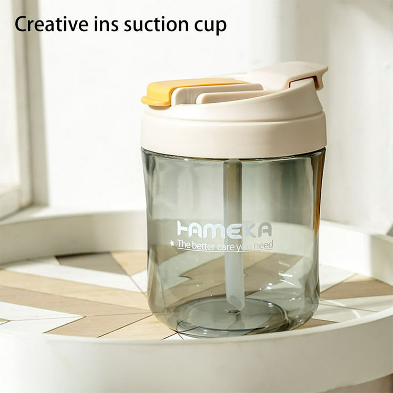 Drink Straw Cup Transparent Insulated Coffee Cup with Cup Double Lid  Plastic C2W2