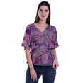 thumbnail image 1 of Moomaya Printed Wrap Over with Belt Style Top For Women Printed V-Neck Casual/Formal Top, 1 of 6