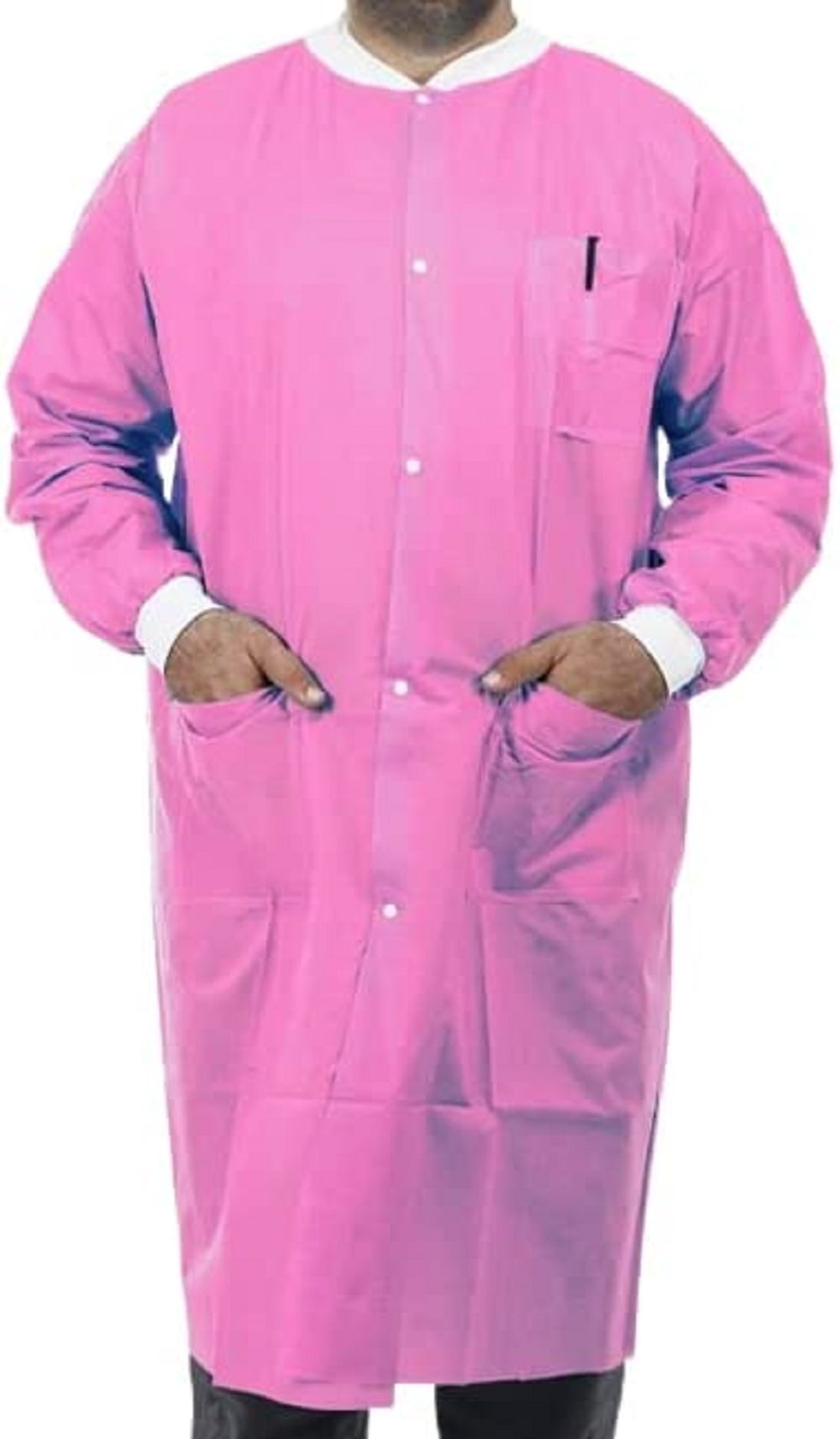 Vastmed Dental/Medical Lab Coat Multiple Layers 50g Disposable Large Pink