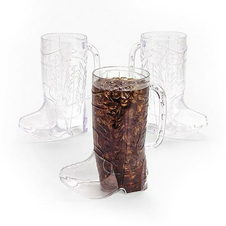 Cowboy Boot Mug - Clear Plastic Cowboy Boot Mugs (1 dz)