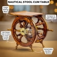 thumbnail image 3 of Nagina International Wooden Hand Crafted Ship Wheel Table Home Decor (16 Inches), 3 of 7