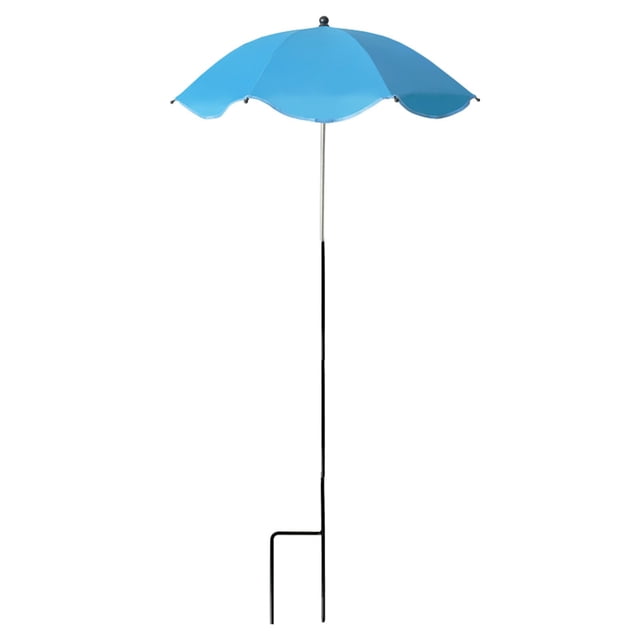 Upgraded Outdoor Garden Shade Umbrella Metal Material Adjustable Angles Height Larger Size 25.2 Inch Diameter Rainproof Polyester Easy Setup for Potted Plants