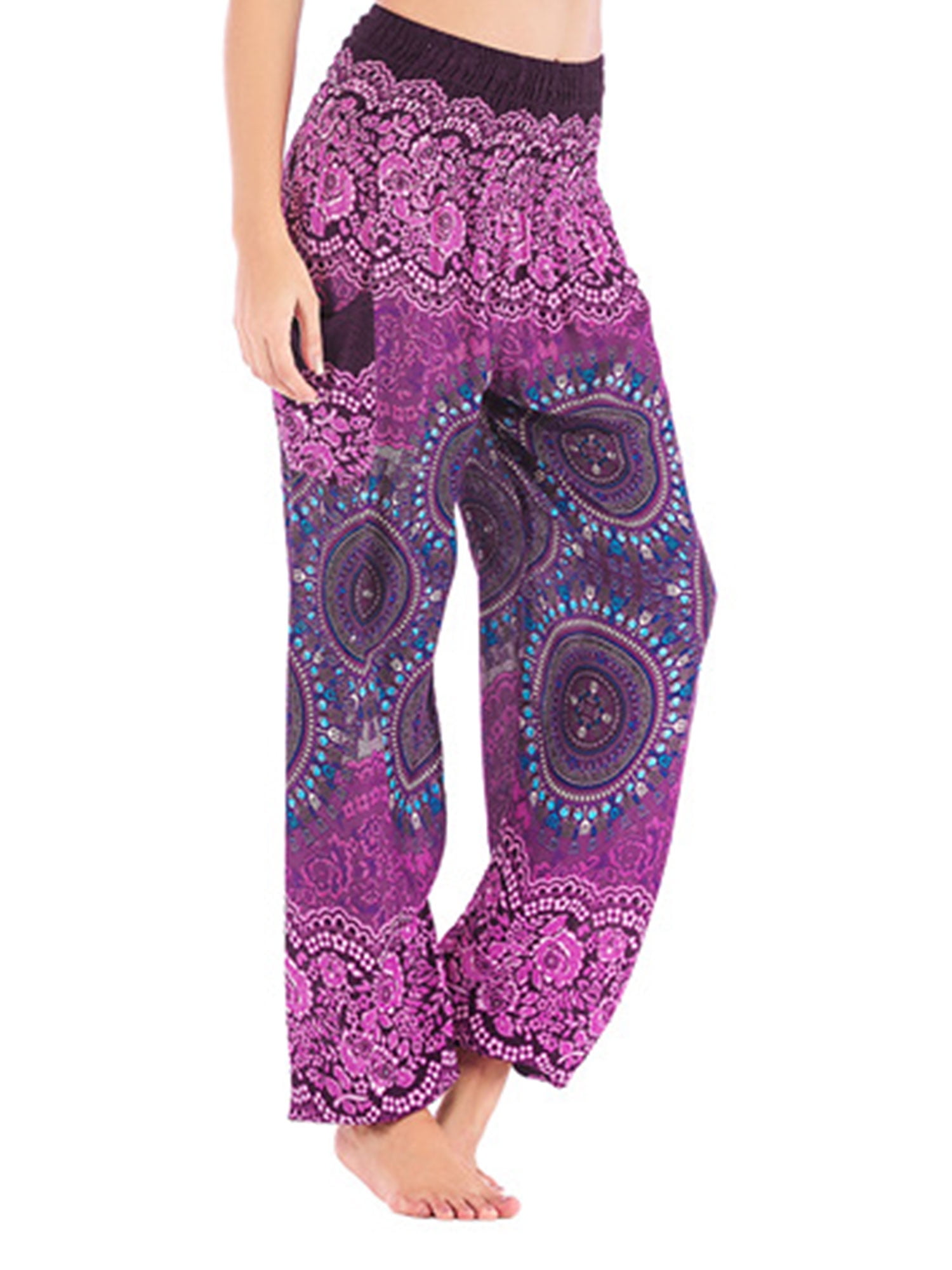 Summer Casual Ethnic Style Baggy Beach Holiday Pants for Women Bohemian ...