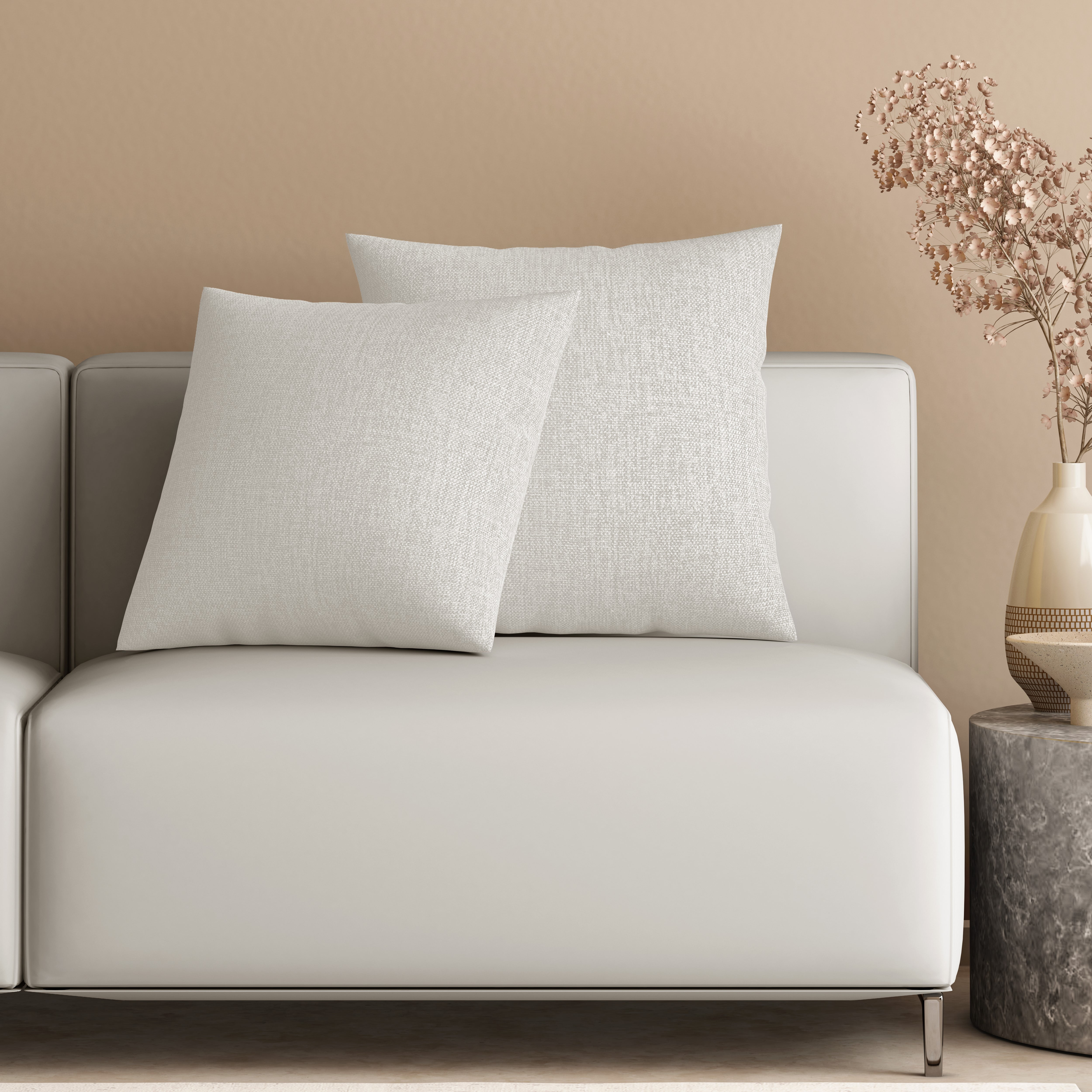 Mainstays 18" x 18" Solid Chenille White Polyester Decorative Pillow Set (2 Count)