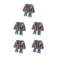 thumbnail image 2 of QualitChoice Girl Coat Set Kid Suit Children Outfit Washable Skin Close Lace Outdoor Daily Exquisite Clothes Spring Trousers Blue 130cm 5PCS, 2 of 6