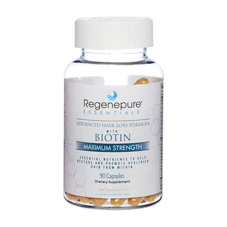 Regenepure - Advanced Hair Loss Formula with Biotin Maximum Strength - 90 Capsules