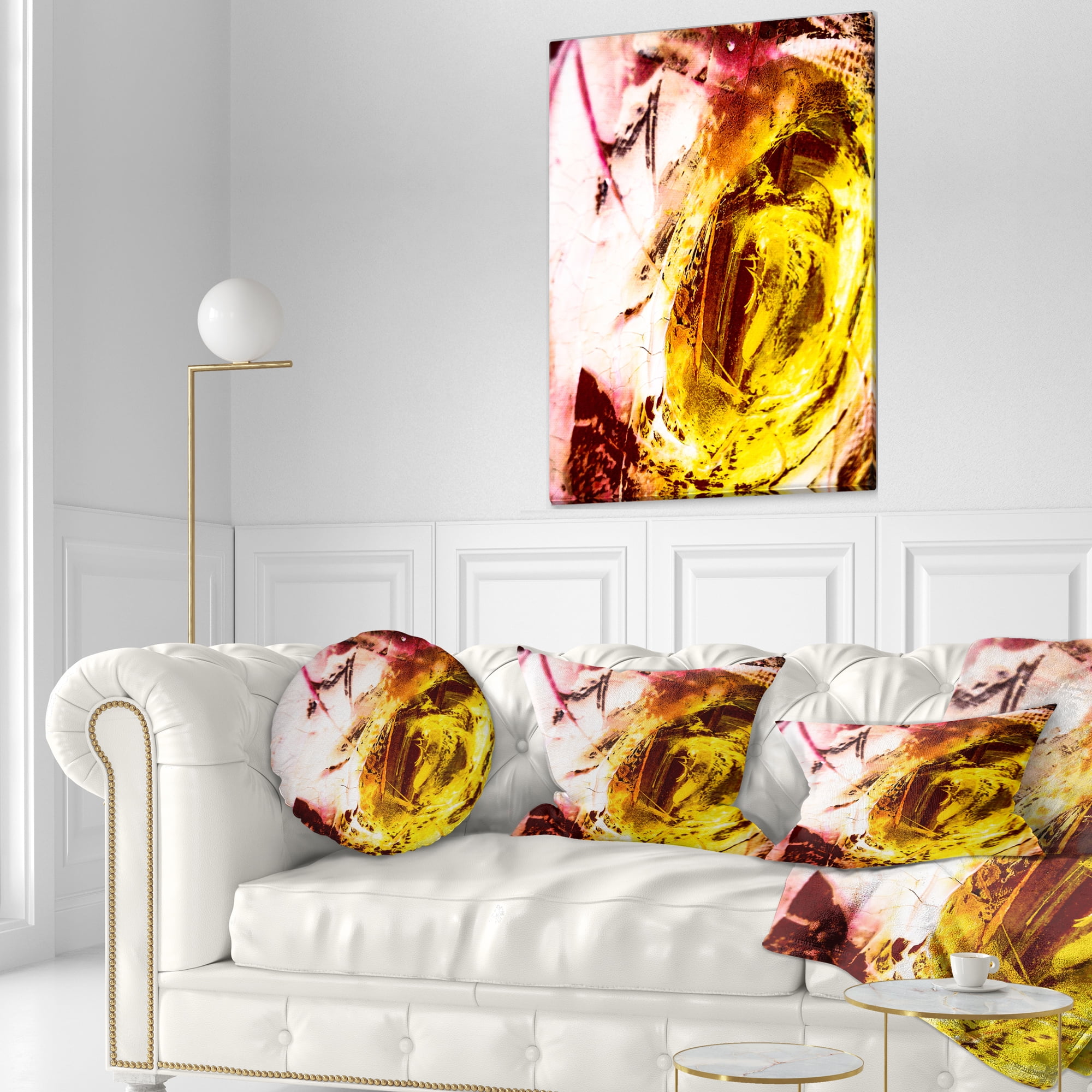Designart Abstract Modern Structure Art - Abstract Throw Pillow - 12x20