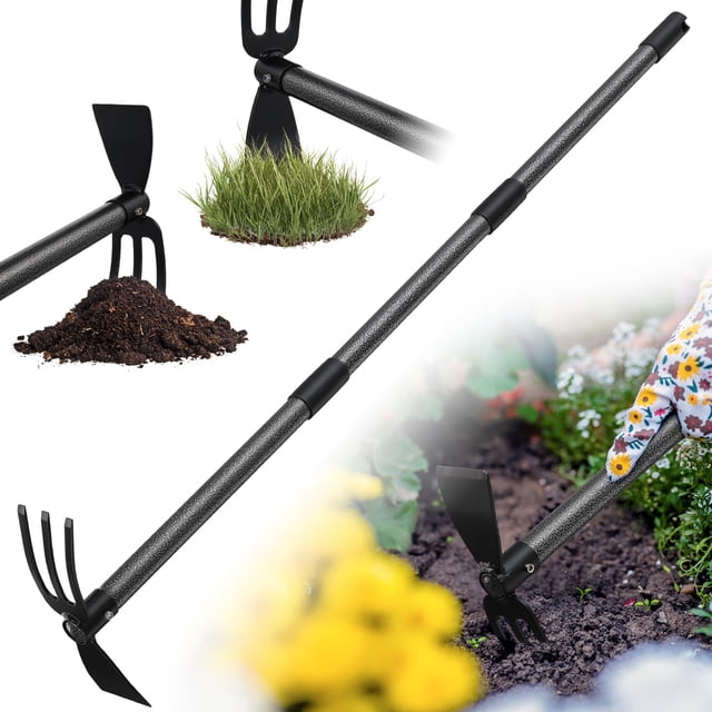 Herramienta de jardinería HANGMAICOME Heavy Duty, 2 en 1, para hierba, con cultivador