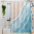 thumbnail image 6 of Summer Blue Beach Wave Shower Curtain, Coastal Nautical Watercolor Gradient Ocean Waterproof Shower Curtain Set with 12 Hooks Lightweight Bath Curtains Fabric Bathroom Decor 72x72 Inches, 6 of 9