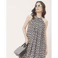 thumbnail image 5 of Moomaya Stylish Sleeveless Ikat Halter Neck A-Line Rayon Dress - Beachwear, 5 of 9