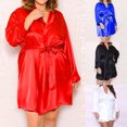 Women's Plus Size Satin Silk Robes Short Kimono Bathrobe Bridesmaid