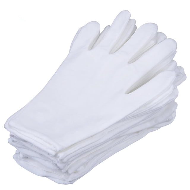 Guantes blancos de algodón S&DIAN, 8 pares, talla mediana 7.5, unisex