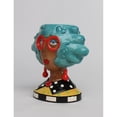 thumbnail image 3 of Ceramic African American Lady Utensil Holder Blue Hair 7.75in Makeup Brush Decor, 3 of 5