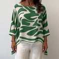 thumbnail image 4 of QUNYINEY Summer Womens Oversized Tee Shirts 3/4 Sleeve Gradient Tunic Tops Pullover Crew Neck Casual Relaxed Fit Tops for Women Trendy, 4 of 7