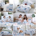 thumbnail image 5 of 3 Piece Pink Floral Blue Duvet Cover Set Queen Size,Microfiber Comforter/Quilt Cover with Corner Ties and 2 Pillowcases,Farmhouse Botanical Vintage Leaves All Season Soft Bedding with Zipper Closure, 5 of 8