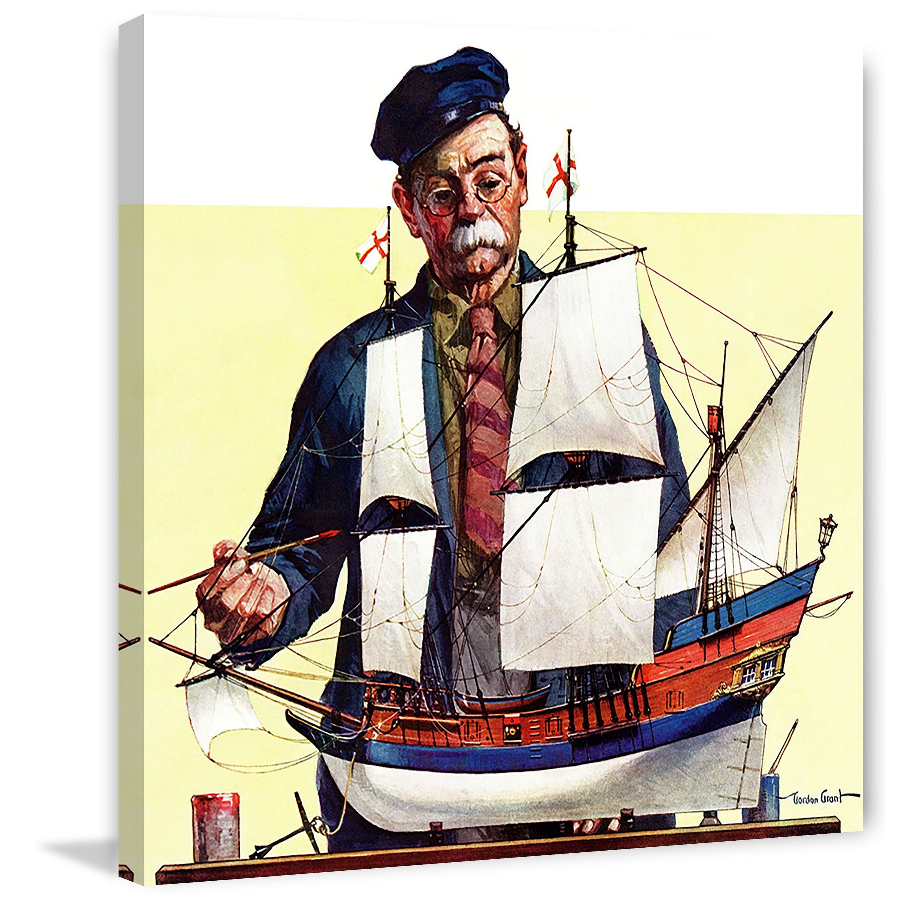 "Model Ship" Painting Print on Wrapped Canvas