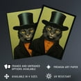 thumbnail image 3 of The Top Hat Cat Called Matt Sage Green And Black Portrait Artwork Framed Wall Art Print A4, 3 of 5