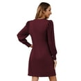 thumbnail image 2 of TEMOFON Sweater Dresses for Women 2025 Knit Dresses Long Sleeve Dress Casual Fall Winter Round Neck A Line Dress with Pockets, 2 of 8