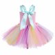 thumbnail image 4 of Vestido Para Niñas, Ropa Para Niñas Pequeñas, Primavera Otoño, Vestido Floral De Malla De Colores Para Niños Pequeños Con Perchas, Vestido De Princesa Rosa Odeerbi  LM103-7447, 4 of 6
